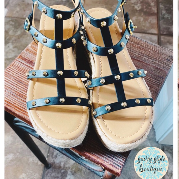 Studded Espadrille Sandals - Picture 2 of 3